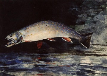  marin Tableau - Un truite mouillée réalisme marine peintre Winslow Homer